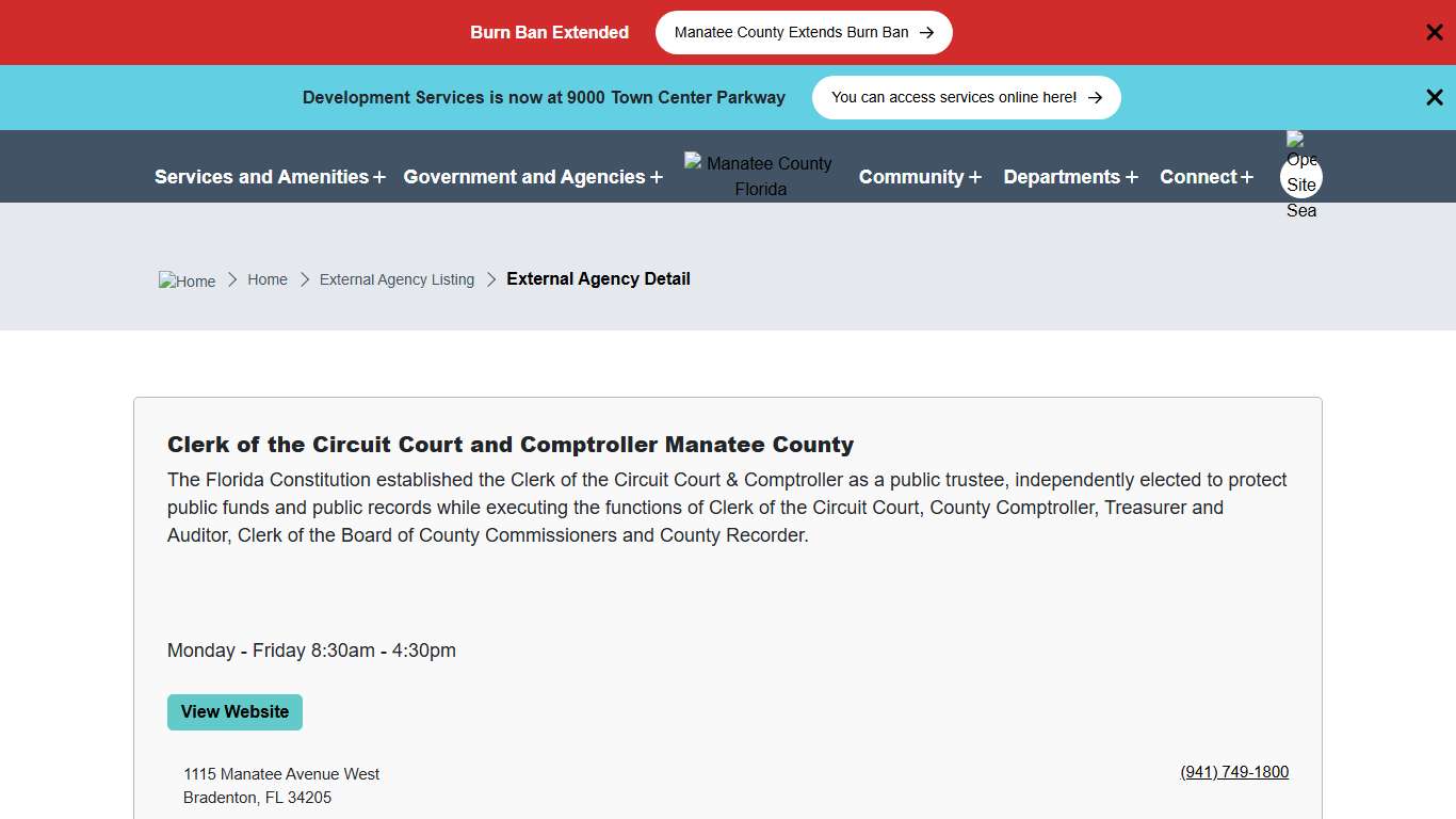 Clerk of the Circuit Court and Comptroller Manatee County