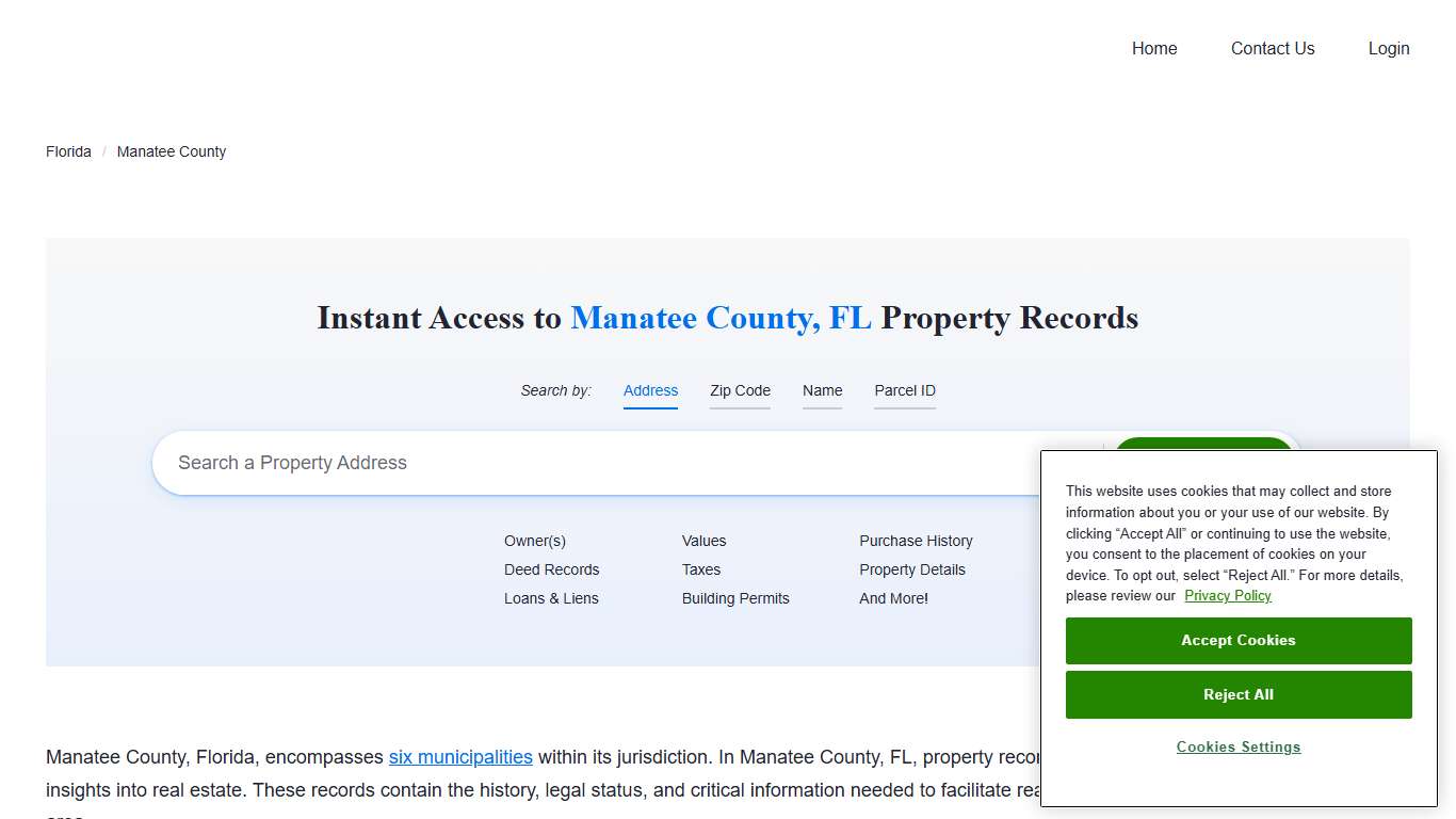 Manatee County Property Records | Owners, Deeds, Permits